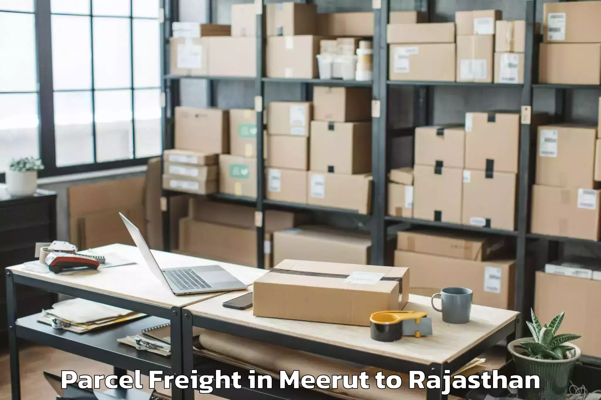 Easy Meerut to Jodhpur Parcel Freight Booking